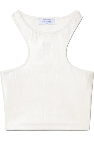 OFF-WHITE Top corto tejido de canalé
