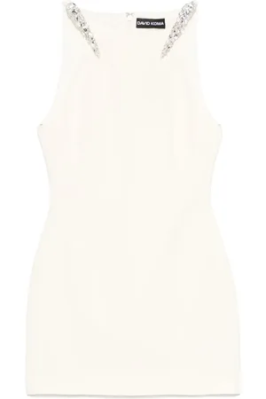 DAVID KOMA Vestido corto con detalles de cristal