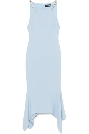 DAVID KOMA Vestido midi con detalles de cristal