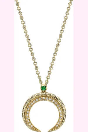 Faberge Dije Colors of Love Miniature Hilal Crescent en oro amarillo de 18kt con diamantes y esmeralda