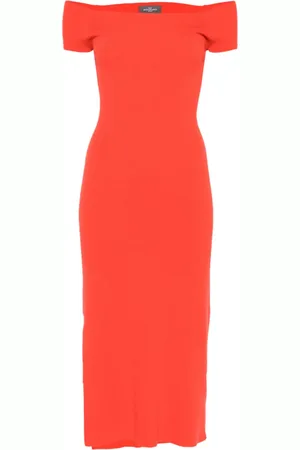 ERIC BOMPARD Vestido midi con cuello Bardot