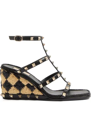 VALENTINO GARAVANI Sandalias Rockstud con cuña de 80mm