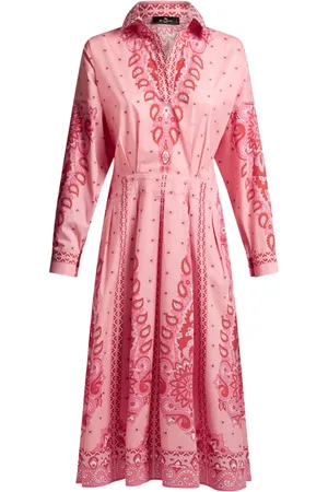 Etro Vestido camisero con estampado de cachemira