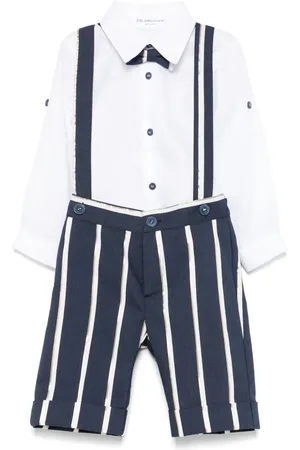 COLORICHIARI Set de pantalones y camisa con motivo de rayas