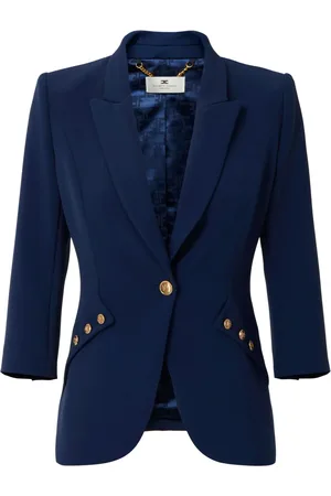 Elisabetta Franchi Blazer de crepé con botones del logo