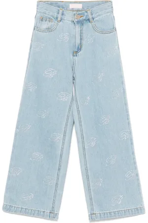 MISS BLUMARINE Jeans con logo de strass