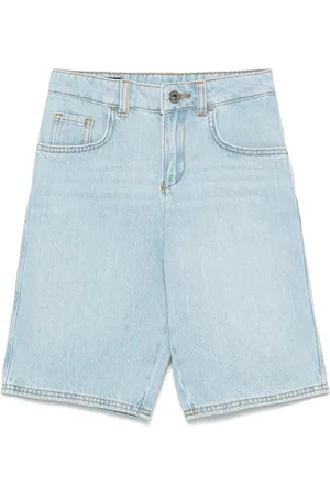 Emporio Armani Shorts de mezclilla con placa del logo