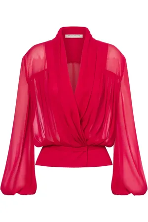 Serafini Blusa traslúcida drapeada