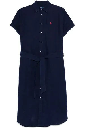 Ralph Lauren Vestido midi Oxford con cinturón