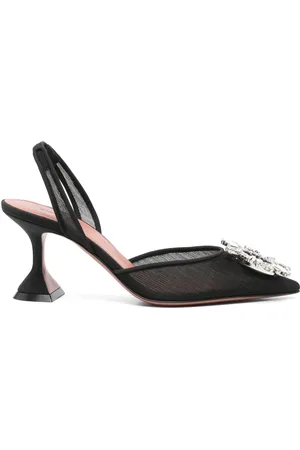 Amina Muaddi Zapatillas Begum Glass con tacón de 75mm
