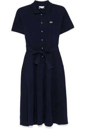 Lacoste Vestido estilo playera tipo polo de piqué