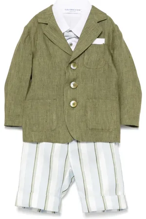 COLORICHIARI Set de shorts, camisa y blazer con motivo de rayas