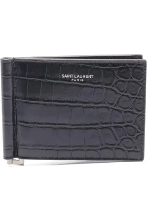 Saint Laurent Cartera con logo en relieve 2020