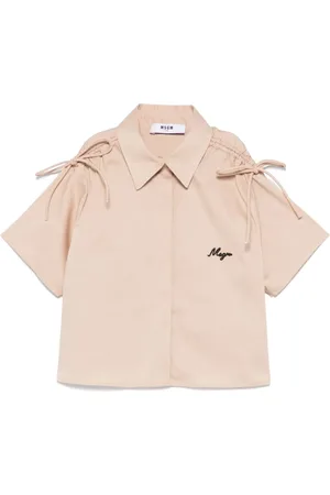 Msgm Camisa con logo bordado