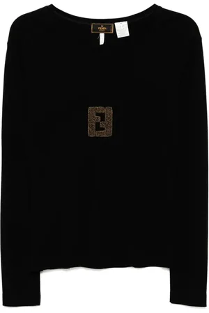 Fendi Playera con parche del logo 1980