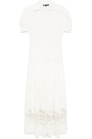 Maje Vestido largo con encaje de guipur