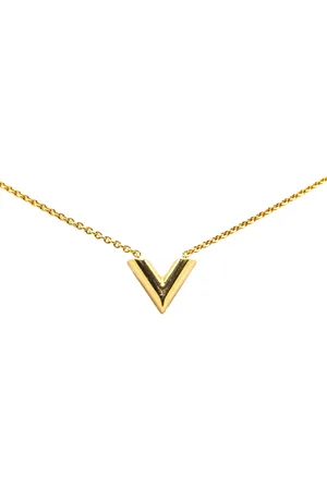 LOUIS VUITTON Collar Gold Plated Essential V Necklace 2021