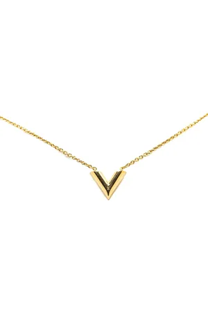 LOUIS VUITTON Collar Gold Plated Essential V Necklace 2021