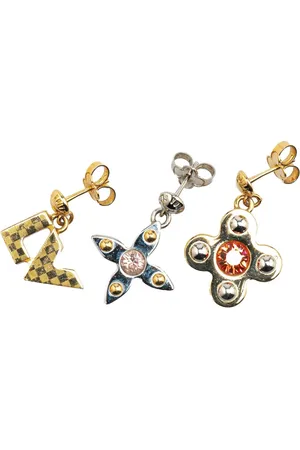 LOUIS VUITTON Aretes Swarovski Crystal Love Letters 3 Piece Set Push Back Earrings 2012