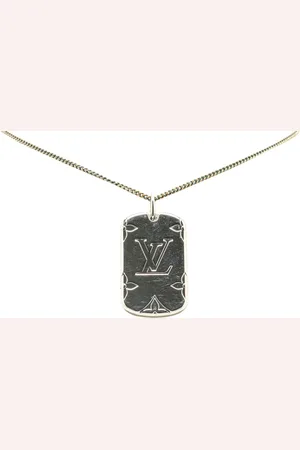 LOUIS VUITTON Collar Monogram Locket Pendant Necklace 2022