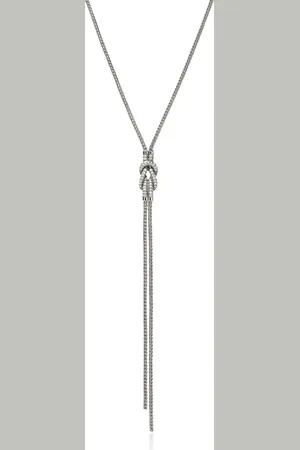 John Hardy Collar Love Knot Y en plata de ley con diamante