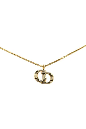 Dior Collar 20th Century Gold Plated CD Logo Pendant Necklace