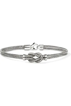 John Hardy Pulsera Love Knot en plata de ley con diamante