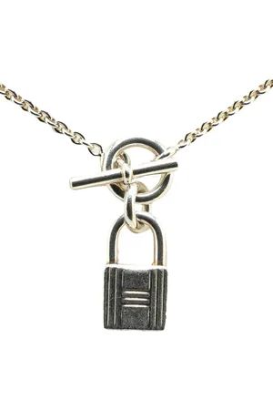 Hermès Collar Sterling Silver Kelly Cadenas Pendant Necklace 2000-2024