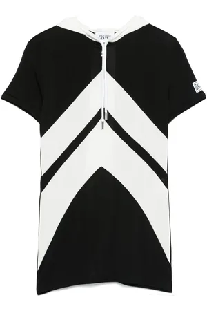 Jean Paul Gaultier Playera con capucha y motivo chevron