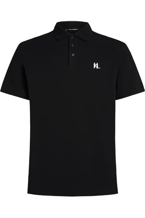 Karl Lagerfeld Playera tipo polo con logo bordado