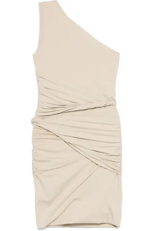 Patou Vestido corto drapeado con hombro descubierto