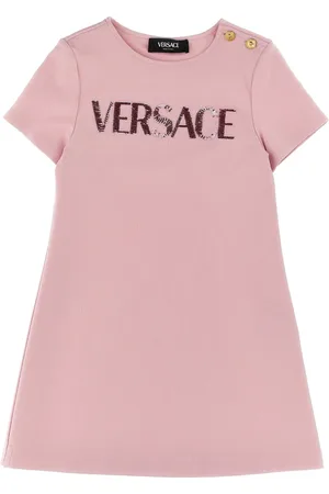 VERSACE Vestido con logo de lentejuelas