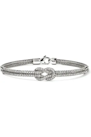 John Hardy Pulsera Love Knot en plata de ley con diamante