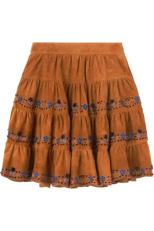 ERMANNO SCERVINO Falda de gamuza con bordado floral