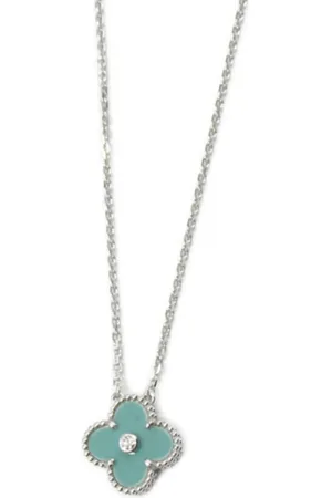 Van cleef Collar Vintage Alhambra en oro blanco de 18kt con dije de diamante 2010