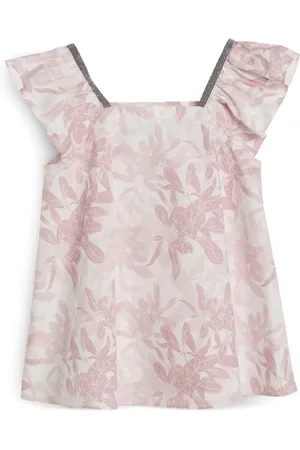 Brunello Cucinelli Top de popelina con estampado floral