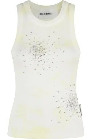 Des Phemmes Camiseta con detalles de cristal