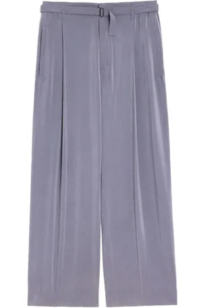 LEMAIRE Pantalones de seda con cinturón
