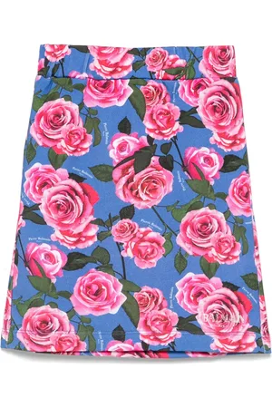 Balmain Falda con rosas estampadas