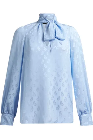 Etro Blusa de seda con motivo de cachemira en jacquard