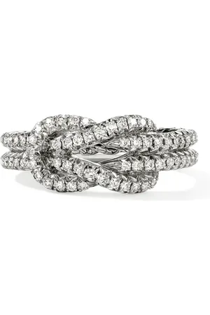 John Hardy Anillo Love Knot en plata de ley con diamante