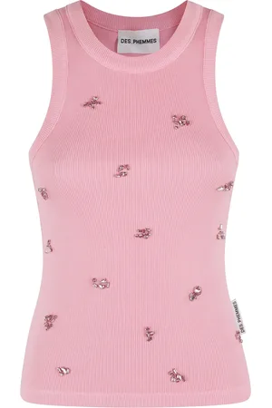Des Phemmes Camiseta con detalles de cristal