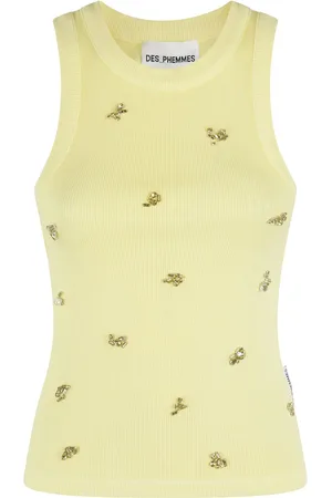 Des Phemmes Camiseta con detalles de cristal