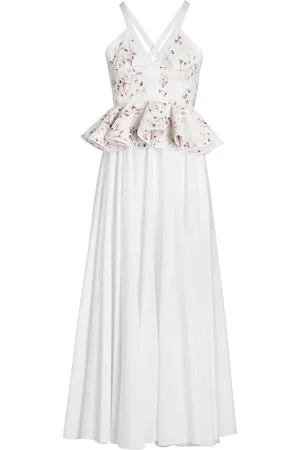 Giambattista Valli Vestido largo con motivo floral en jacquard