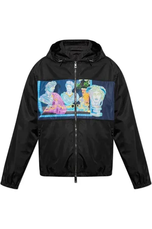VERSACE Chamarra deportiva con estatua estampada