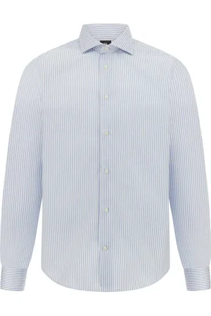 Boggi Milano Camisa de popelina con rayas estampadas