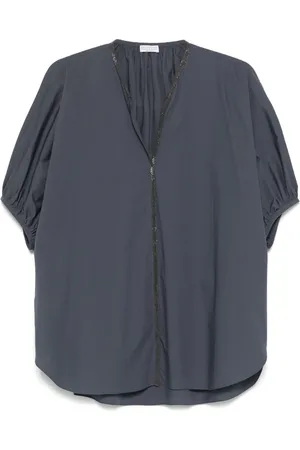Brunello Cucinelli Blusa con detalle de cadena Monili