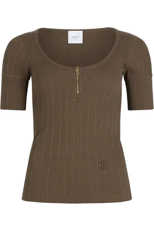 Patou Playera tejida de canalé con cuello redondo