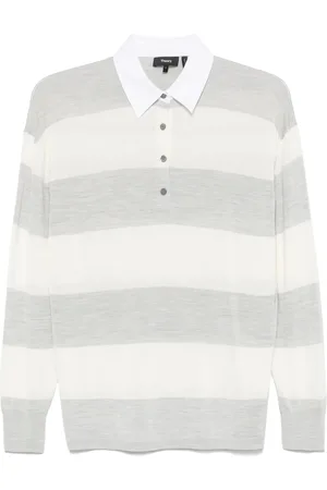 THEORY Playera tipo polo a rayas