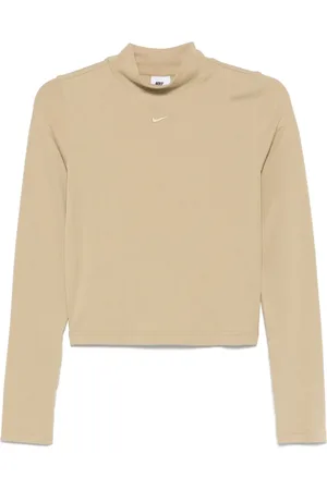 Nike Top de canalé con cuello falso